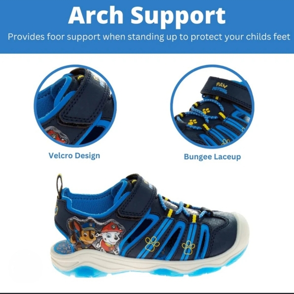 Nickelodeon Paw Patrol Sandals LED Light UP Chase Marshall Closed Toe Water Shoe - Picture 10 of 13